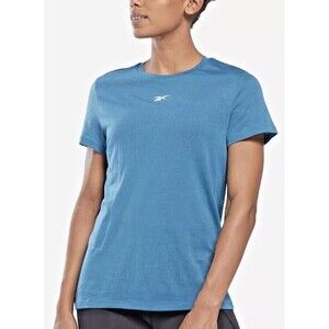 Reebok Women's Plus Size T-shirt Lightweight Gym Workout tee Short Sleeve Blue2X